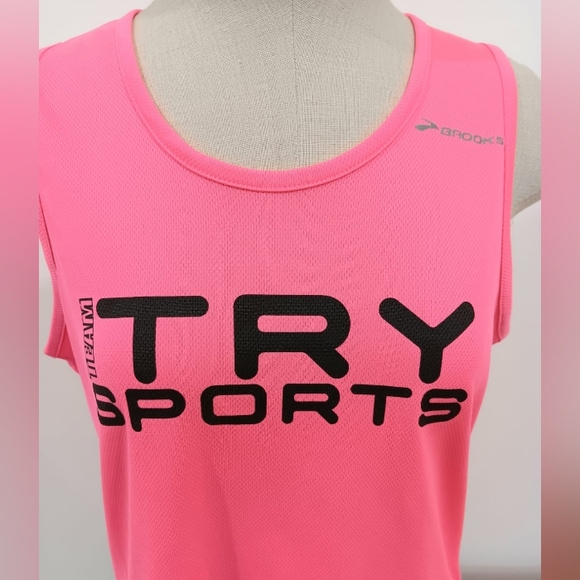 Brooks Bright Pink Gym/Sports Top M - Picture 4 of 9